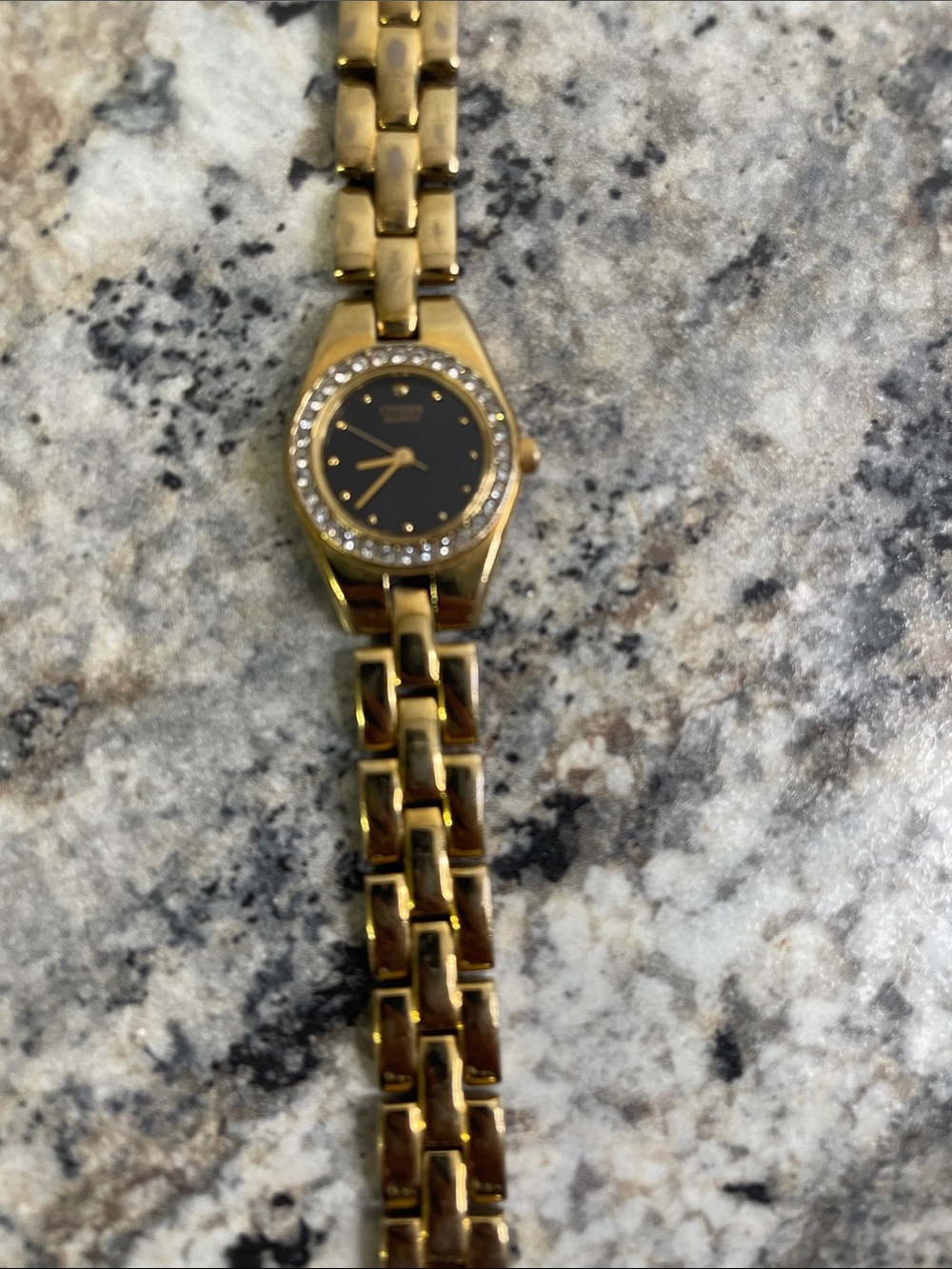 Vintage Ladies Citizen Watch Japan Women’s Gemmed Bezel Wristwatch